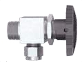 Two-way angle-type male valve with ferrule