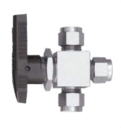 Three-way changeover valve with ferrule