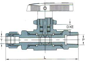 Female Straight type ball valve with ferrules