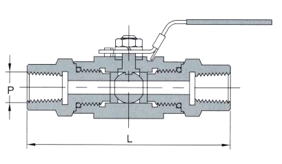 Female closedown ball valve