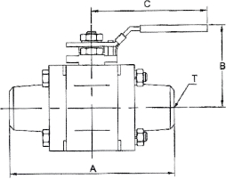 Butt welded wafer ball valve
