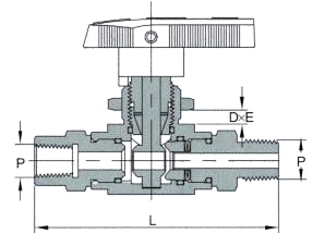 Female-male steam ball valve
